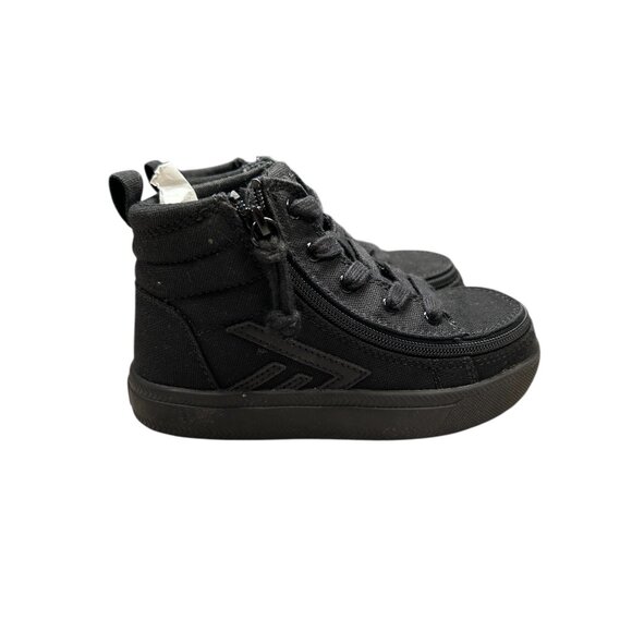 BILLY CS High Top Black Canvas 10W Kids Inclusion Sneaker Casual Zip Closure - Picture 3 of 5